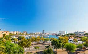 Panoramic views of Port Vell from the hotel
